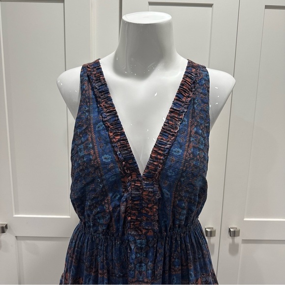 Free People Blue and Purple Sleeveless Halter Maxi Sundress for Resort Wear - Picture 5 of 7